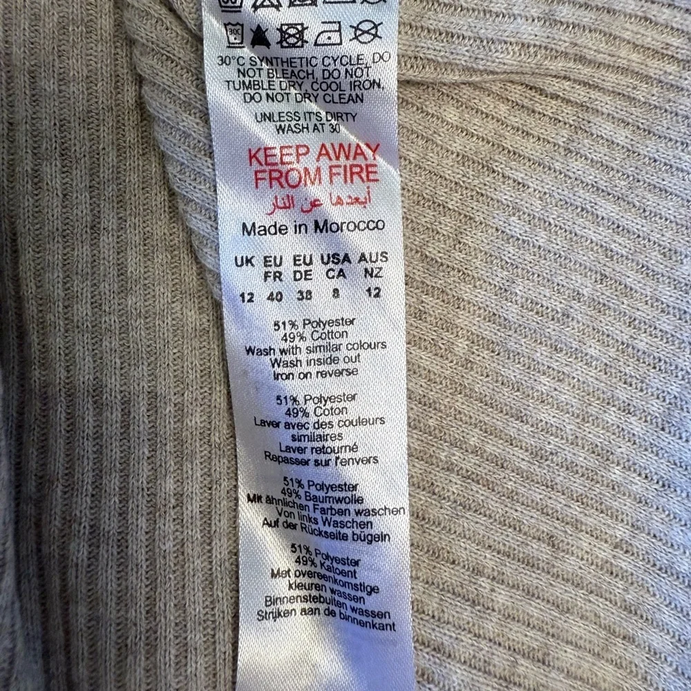 PrettyLittleThing Light Gray Ribbed Sweater - Picture 7 of 7